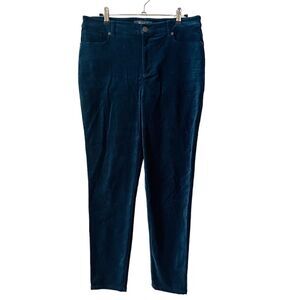 ModCloth 10 Velvet Jeans Tapered Leg Dark Blue Stretch Pants High Rise